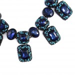 Aphra Sapphire Aqua Crystal Encrusted Statement Necklace